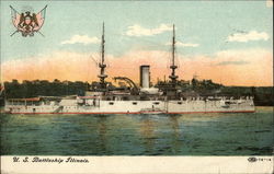 US Battleship Illinois Battleships Postcard Postcard