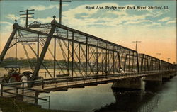 First Ave. Bridge over Rock River Sterling, IL Postcard Postcard