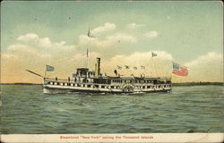 Steamboat "New York" among the Thousand Islands Postcard Postcard