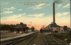 T&OG Depot and Electric Lighting Plant Postcard