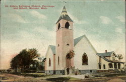 St. John's Lutheran Church, Parsonage and School Postcard