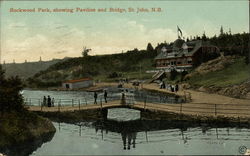 Rockwood Park, showing Pavilion and Bridge Postcard