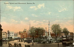 Center Square and Monument Easton, PA Postcard Postcard