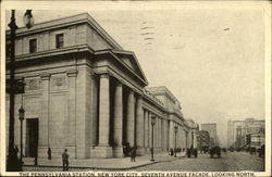 Pennsylvania Station, Seventh Avenue Facade, Looking North Postcard