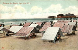 Tents on the Beach Cape May, NJ Postcard Postcard