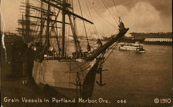 Grain Vessels in Portland Harbor Oregon Postcard Postcard