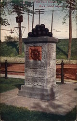 Monument Marking Site of Old Fort Armstrong Postcard