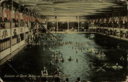 Interior of Bath House Postcard