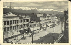 Main Street, Showing ZCMI Building Salt Lake City, UT Postcard Postcard