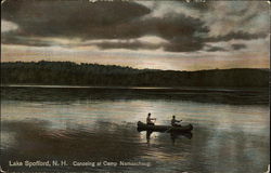 Canoeing at Camp Namaschaug Postcard