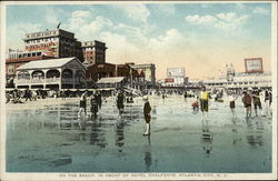 On the Beach, in front of Hotel Chalfonte Postcard