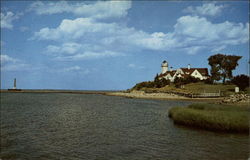 Old Wickford Lighthouse on Poplar Point Rhode Island Postcard Postcard