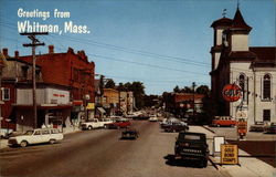 Greetings From Whitman, Mass Postcard