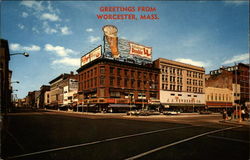 Business District, Front and Main Streets Postcard