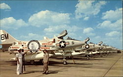 Poised A-4 Skyhawk Jets of the Combat Ready Naval Air Reserve Postcard