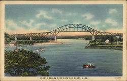 Bourne Bridge over Cape Cod Canal Postcard