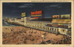 Young's Million Dollar Pier, by night Postcard