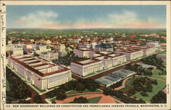 New Government Buildings on Constitution and Pennsylvania Avenues Triangle Postcard