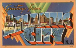 Greetings from Atlantic City New Jersey Postcard Postcard