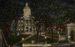 New Hampshire State House at Night Postcard