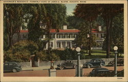 Governor's Residence - Formerly Home of James G. Blaine Postcard