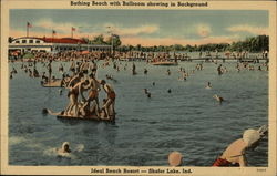 Shafer Lake Bathing Beach and Ballroom Monticello, IN Postcard Postcard