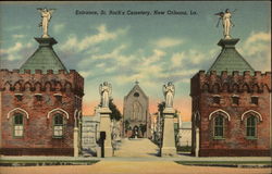 Entrance, St. Roch's Cemetery Postcard