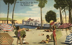 Having Fun on Spa Beach St. Petersburg, FL Postcard Postcard