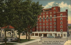 Emery Hotel and Music Stand, Public Square Bradford, PA Postcard Postcard