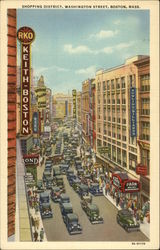 Shopping District, Washington Street Boston, MA Postcard Postcard