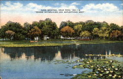 Lake Manitou - Where Waterlilies and Reflections Meet Peru, IN Postcard Postcard