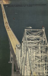 Air View of Approach to Main Span of Sunshine Skyway Tampa, FL Postcard Postcard