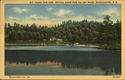 Laurel park lake, showing Laurel Park Inn and Beach Postcard