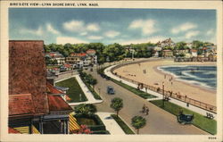 Bird's-Eye View - Lynn Shore Drive Postcard