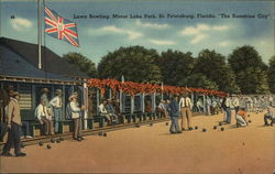 Lawn Bowling, Mirror Lake Park, "The Sunshine City" Postcard