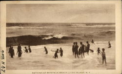 Bathing at Montauk Beach New York Postcard Postcard