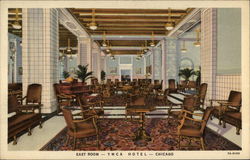 East Room - YMCA Hotel Chicago, IL Postcard Postcard