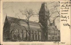 Memorial Hall - Harvard University Cambridge, MA Postcard Postcard