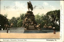 Washington Monument, Fairmount Park Postcard