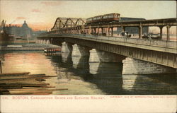 Charlestown Bridge and Elevated Railway Postcard