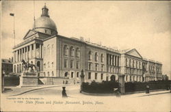 State House and Hooker Monument Boston, MA Postcard Postcard