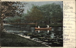 Canoeing Sunset Lake Asbury Park, NJ Postcard Postcard