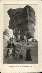 Lenox People at Balance Rock Postcard