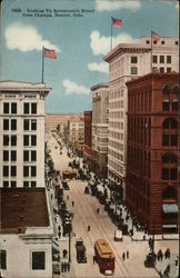 Looking UP Seventeenth Street from Champa Postcard