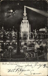 Electric Tower at Luna Park Postcard