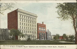 YMCA Bldg., Elks' Temple and National Union Bldg Postcard