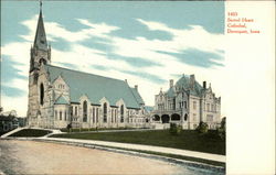 Sacred Heart Cathedral Davenport, IA Postcard Postcard