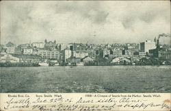 A Glimpse of Seattle from the Harbor Washington Postcard Postcard