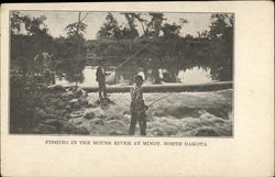 Fishing in the Mouse River Postcard