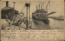 Steamer Quincy Entering Lower Lock, US Government Canal Keokuk, IA Postcard Postcard